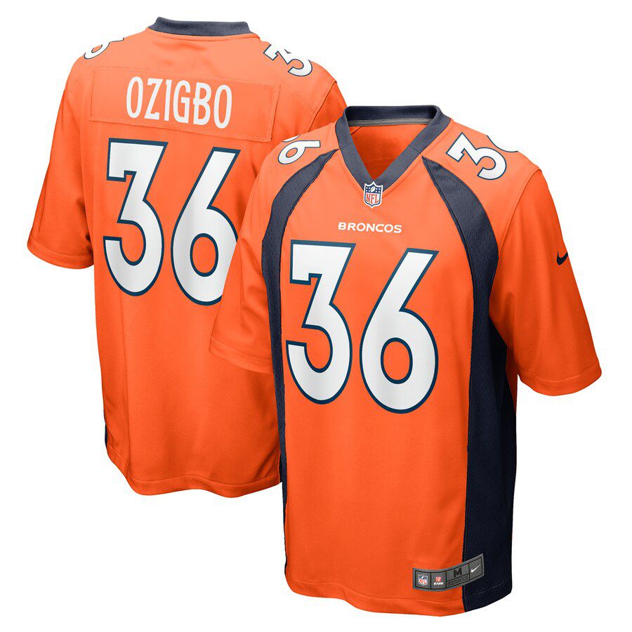 Men Denver Broncos #36 Devine Ozigbo Nike Orange Game Player NFL Jersey